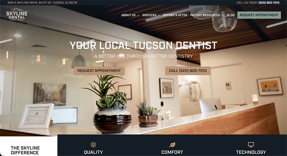 Skyline Dental Homepage